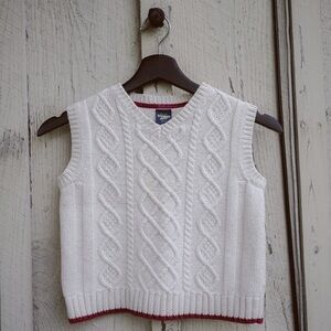 OshKosh B'gosh White Cable Knit Sweater Vest